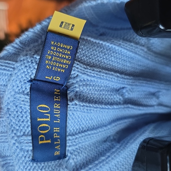 Polo by Ralph Lauren Light Blue Cable Knit Sweater - Picture 2 of 3